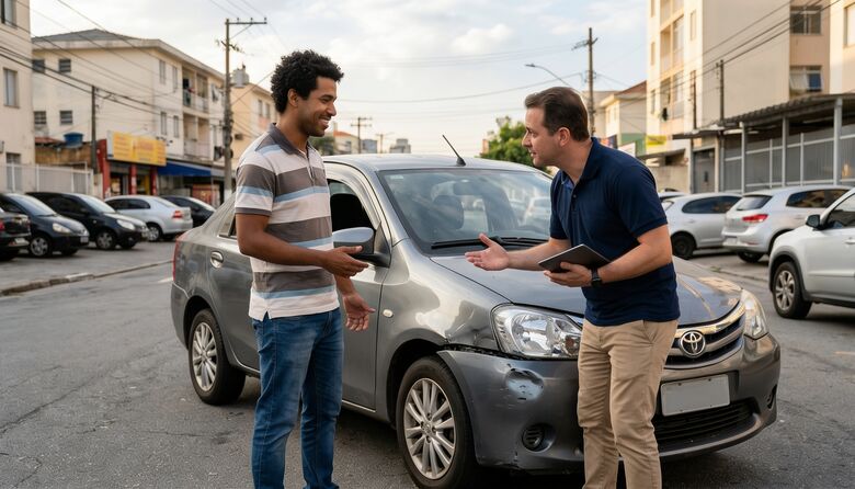 Avaliação do veículo na rua, sem sair de casa